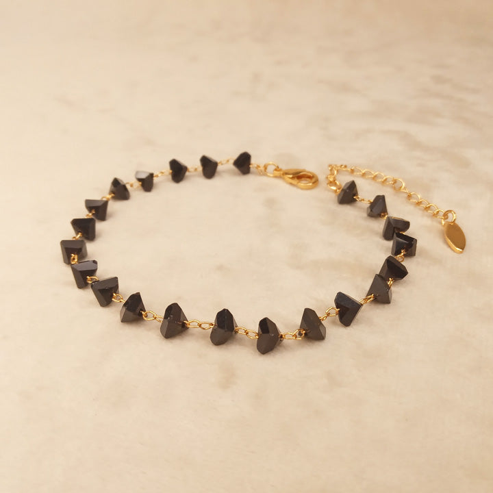 Black Beads Anklet 0627