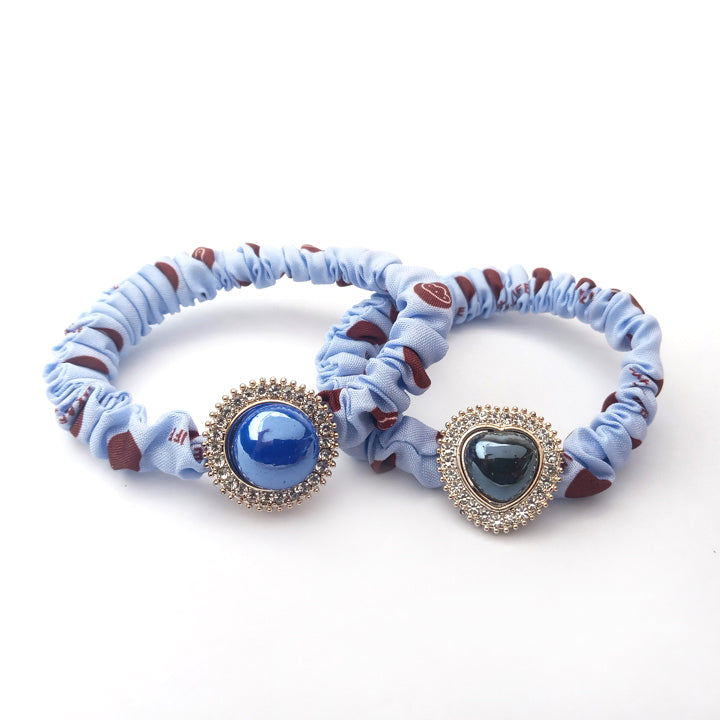 Fancy Zircon Hair Pony Pair 0815F