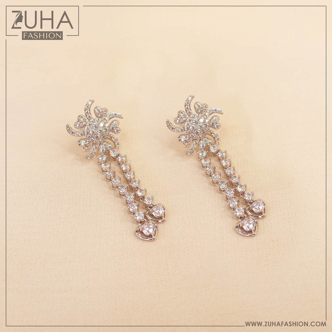 Gorgeous Silver Zircon Earrings 3267
