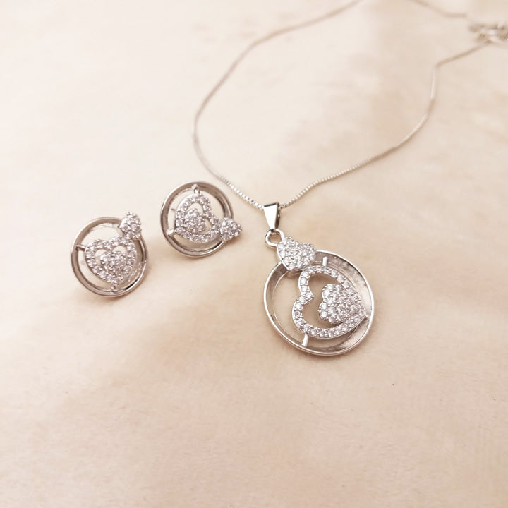 silver necklace set