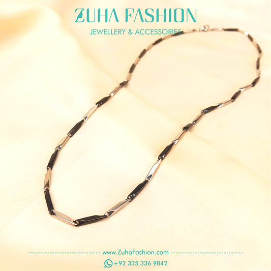 Silver Black Stainless Steel Heavy Chain for Men 1003
