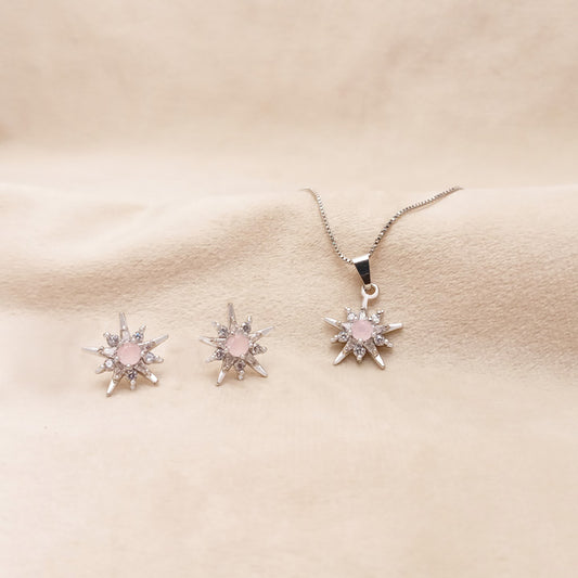 Pink Star Necklace Set for Girls 0792