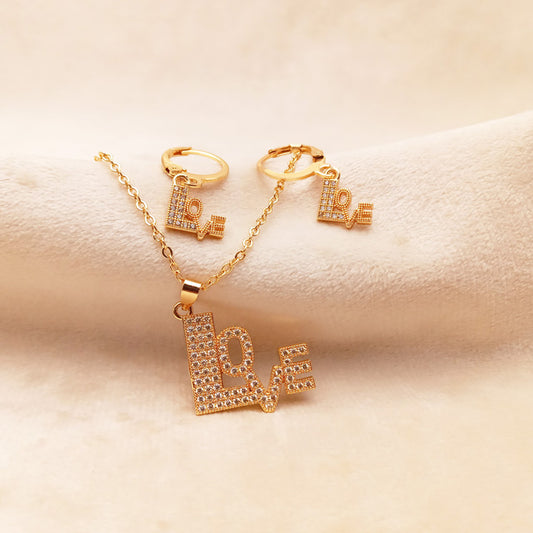 Zircon Love Necklace Set 0789