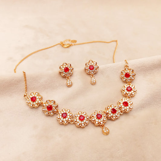Red Choker Set for Bridal 0785