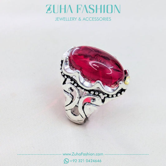 Red Aqeeq Ring 0554