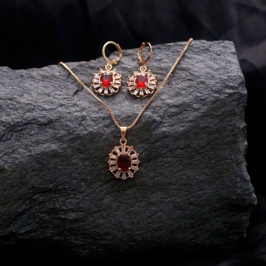 Full Necklace Set Design Red 1569