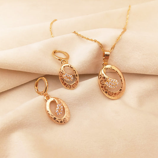 Gold Design Necklace Set 0809