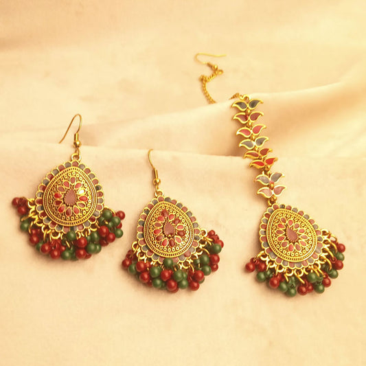 Multicolor Earrings Tika Set 0663