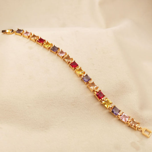 Multicolor Large Zircons Bracelet 0642