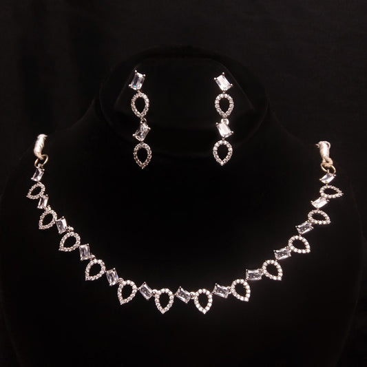 One Carat Bridal Choker Necklace Silver 0632