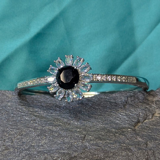 Black Stone Openable Karra Bangle