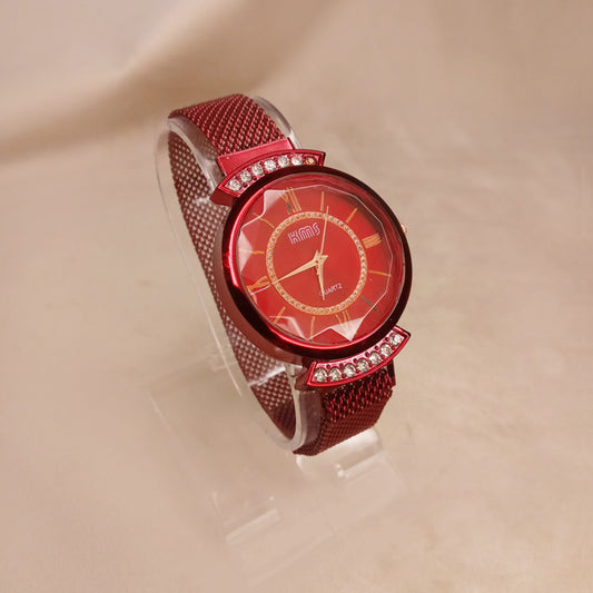 Red Magnet Strap Watch 0573