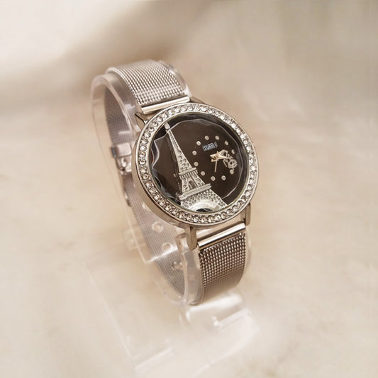Black Dial Silver Metal Watch 0575