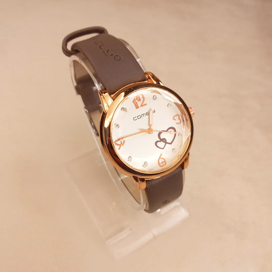 Gray Leather Strap Ladies Watch 0561