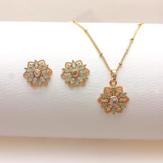 gold zircon jewelry set for women